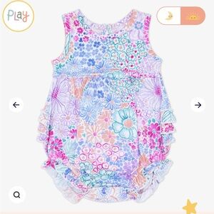 Little Sleepies Doodle Blooms Bubble Romper